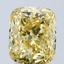 3.07 Ct. Fancy Vivid Yellow Cushion Lab Grown Diamond