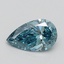 0.60 Ct. Fancy Vivid Greenish Blue Pear Lab Grown Diamond