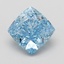 5.09 Ct. Fancy Vivid Blue Cushion Lab Grown Diamond
