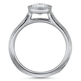 Custom Milgrained Bezel Ring