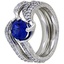 Sapphire Seacrest Matched Set with Pave-Set Diamonds and Milgrain, smallside view