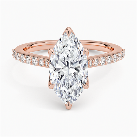 14K Rose Gold Elodie Cathedral Diamond Ring