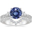 Platinum Antique Scroll Three Stone Trellis Diamond Ring (1/3 ct. tw.) with Luxe Lunette Diamond Ring (1/3 ct. tw.)