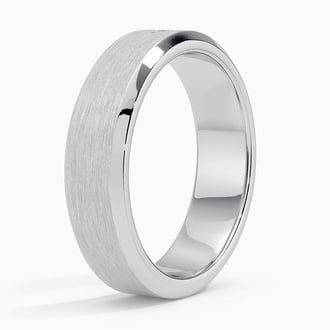 Caspian Diamond 6mm Wedding Ring in 18K White Gold