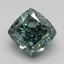 1.38 Ct. Fancy Vivid Green Cushion Lab Grown Diamond
