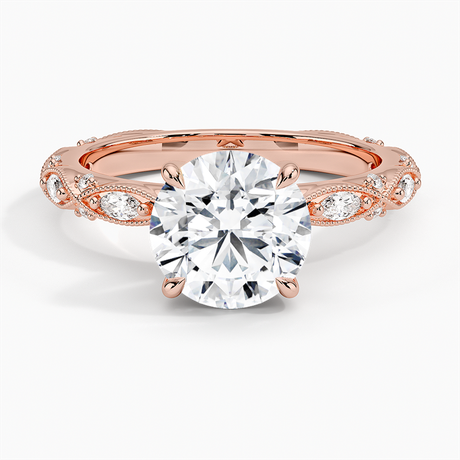 14K Rose Gold Celestia Milgrain Diamond Ring (1/4 ct. tw.)