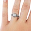 The Cecile Ring, smalltop view on a hand