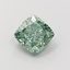 1.23 Ct. Fancy Vivid Green Cushion Lab Grown Diamond
