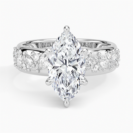 18K White Gold Mosaic Olivetta Three-Quarter Coverage Diamond Ring (1/2 ct. tw.)