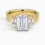 Peyton Emerald Cut Three Stone Diamond Ring (1/2 ct. tw.) in 18K Yellow Gold