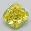 2.56 Ct. Fancy Vivid Yellow Cushion Lab Grown Diamond