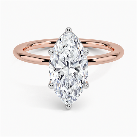 14K Rose Gold Mixed Metal Perfect Fit Solitaire Ring