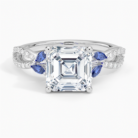 Diamond and Sapphire Engagement Ring