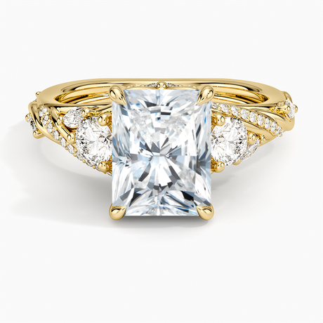 Begonia Vine Three Stone Diamond Ring