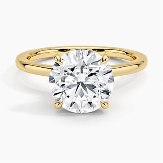 Secret Halo with 2.5ct Round Certified Lab Diamond in 18K Yellow Gold