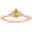 14K Rose Gold Melody Diamond Ring, smalltop view