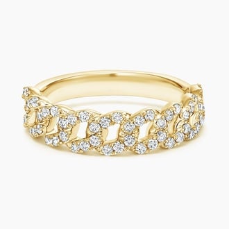 Diamond Curb Link Chain Fashion Ring