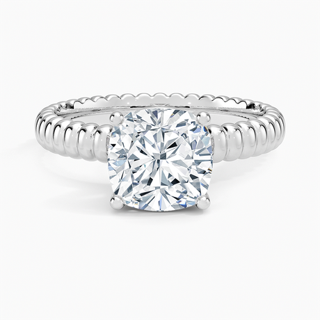 18K White Gold Petra Textured Solitaire Ring