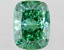 3.94 Ct. Fancy Vivid  Green Cushion Lab Grown Diamond
