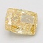 1.54 Ct. Fancy Vivid Yellow Cushion Lab Grown Diamond