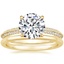18K Yellow Gold Callista Diamond Ring with Petite Comfort Fit Wedding Ring
