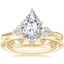 18K Yellow Gold Camellia Diamond Ring with Leilani Diamond Ring