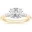 18K Yellow Gold East West Tapered Baguette Diamond Ring, smalltop view