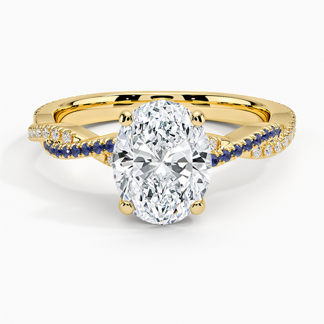 18K Yellow Gold Petite Luxe Twisted Vine Sapphire and Diamond Ring (1/8 ct. tw.)