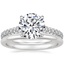 18K White Gold Chantal Diamond Ring with Petite Comfort Fit Wedding Ring