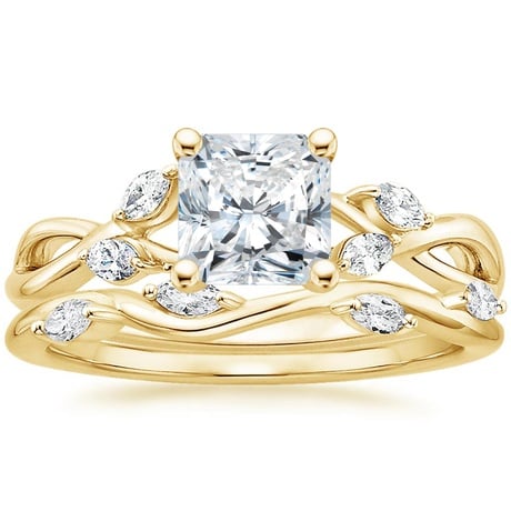 18K Yellow Gold Willow Diamond Ring (1/8 ct. tw.) with Winding Willow Diamond Ring (1/8 ct. tw.)