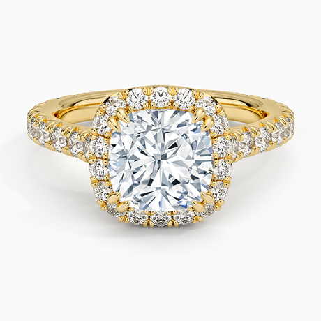18K Yellow Gold Sienna Halo Three-Quarter Coverage Diamond Ring (3/4 ct. tw.)