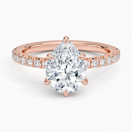 14K Rose Gold Amelie Three-Quarter Coverage Diamond Ring