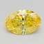 0.53 Ct. Fancy Vivid Yellow Oval Lab Grown Diamond