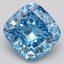 3.20 Ct. Fancy Vivid Blue Cushion Lab Grown Diamond