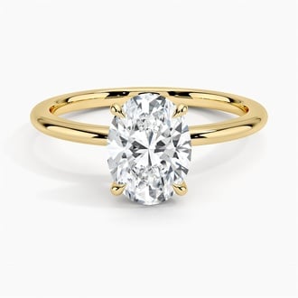 Petite Elodie 1.5mm Solitaire with 1.5ct Oval Certified Natural Diamond in 18K Yellow Gold