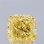 2.59 Ct. Fancy Vivid Yellow Cushion Lab Grown Diamond