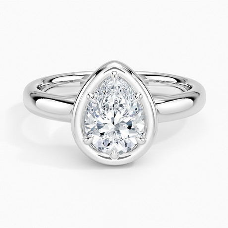 Platinum Andrea Bezel Prong Ring