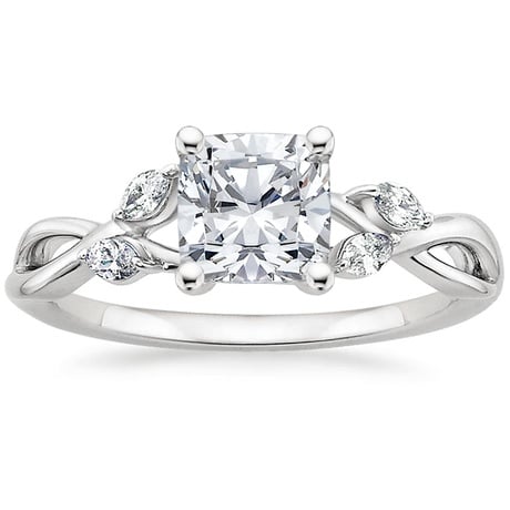 18K White Gold Willow Diamond Ring (1/8 ct. tw.) with Winding Willow Diamond Ring (1/8 ct. tw.)