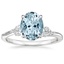 18K White Gold Camellia Milgrain Diamond Ring, smalltop view