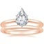 14K Rose Gold Six-Prong Petite Comfort Fit Bridal Set