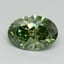 1.33 Ct. Fancy Vivid Green Oval Lab Grown Diamond