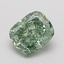 1.10 Ct. Fancy Vivid Green Cushion Lab Grown Diamond