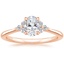 14K Rose Gold Melody Diamond Ring, smalltop view