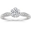 18K White Gold Peony Diamond Ring, smalltop view