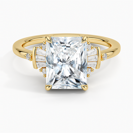 Art Deco Tapered Baguette Cluster Engagement Ring