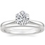18K White Gold Caliana Ring with Petite Comfort Fit Wedding Ring