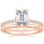 14K Rose Gold Arctica Diamond Ring with Petite Comfort Fit Wedding Ring