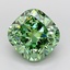 4.53 Ct. Fancy Vivid Green Cushion Lab Grown Diamond