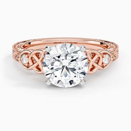 14K Rose Gold Aberdeen Celtic Diamond Ring