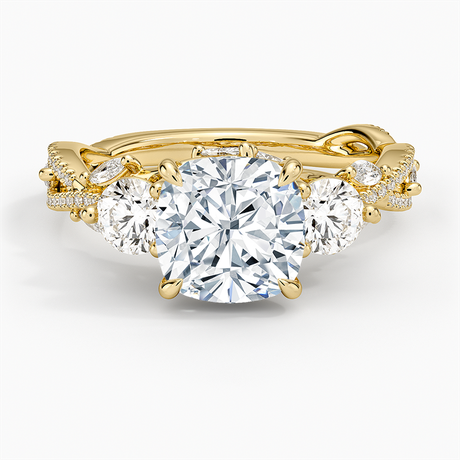 18K Yellow Gold Luxe Secret Garden Three Stone Diamond Ring (1 ct. tw.)